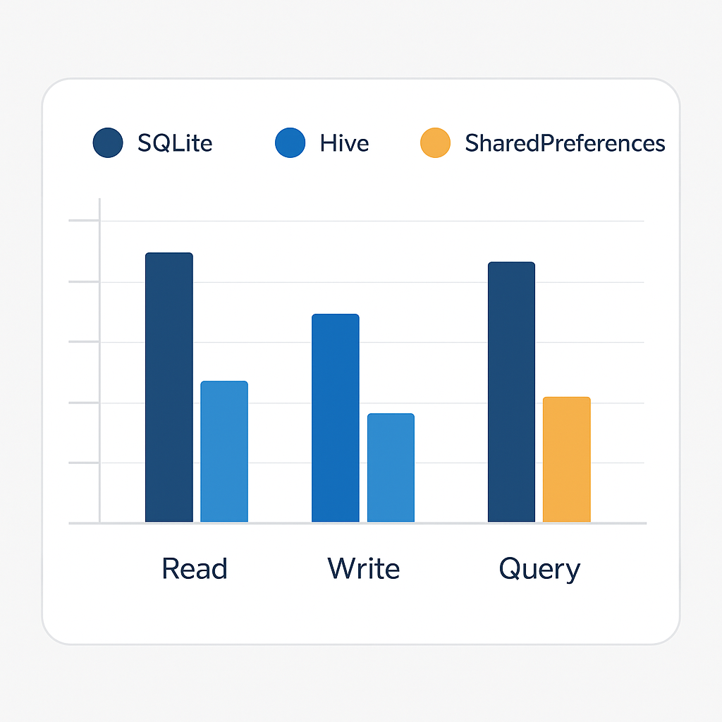 Database performance comparison chart for Flutter storage solutions