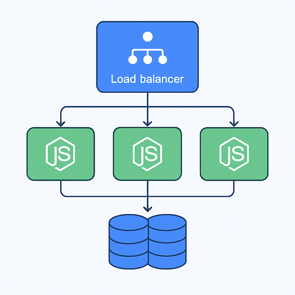 Scalable Node.js API architecture diagram