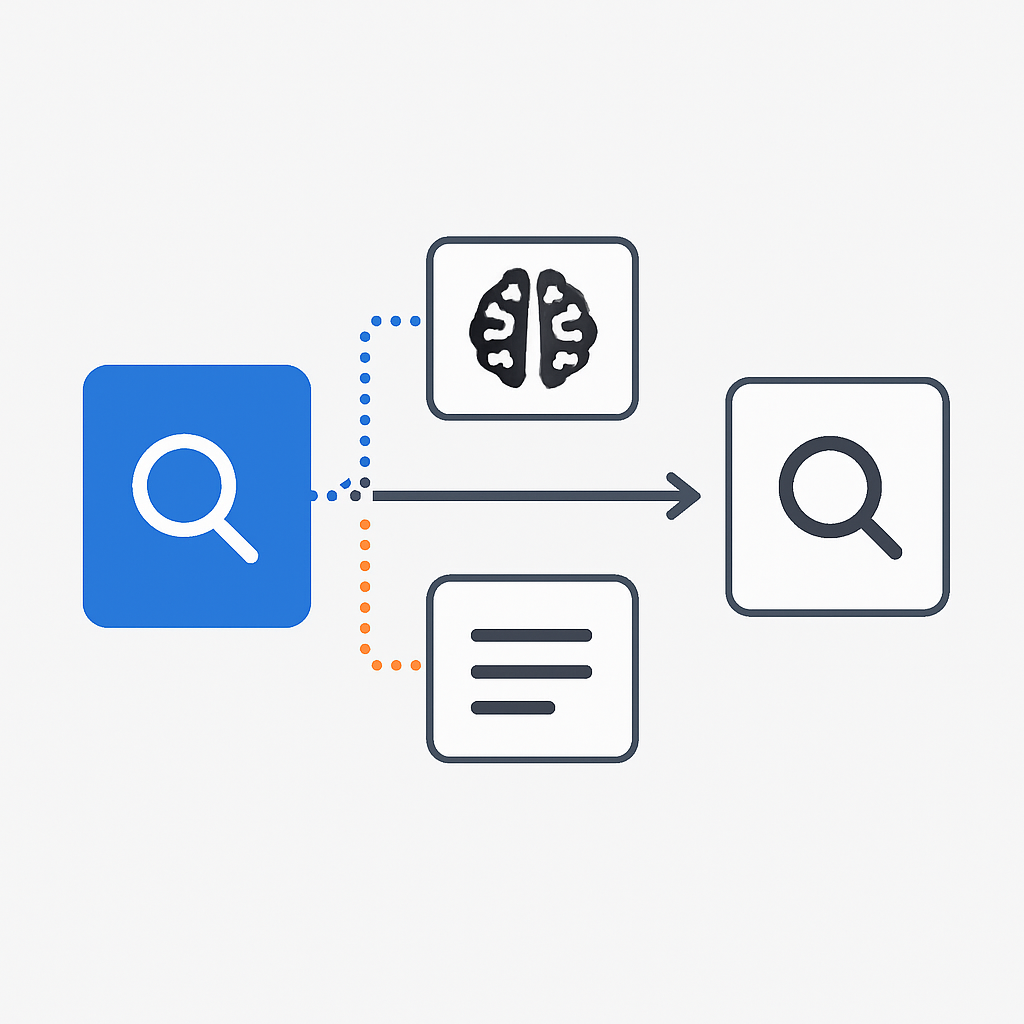Hybrid search system architecture combining vector and BM25 search