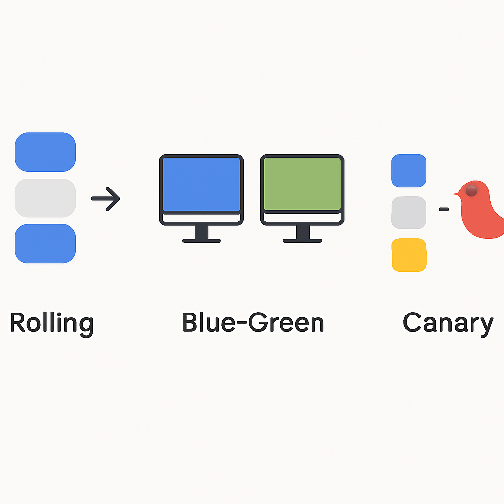 Kubernetes deployment strategies comparison diagram