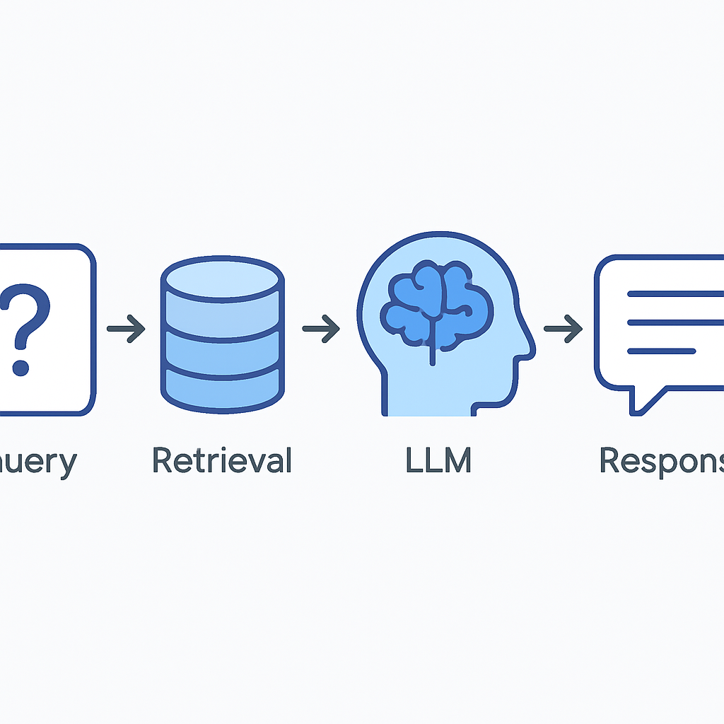 Complete RAG pipeline data flow from user query to final response