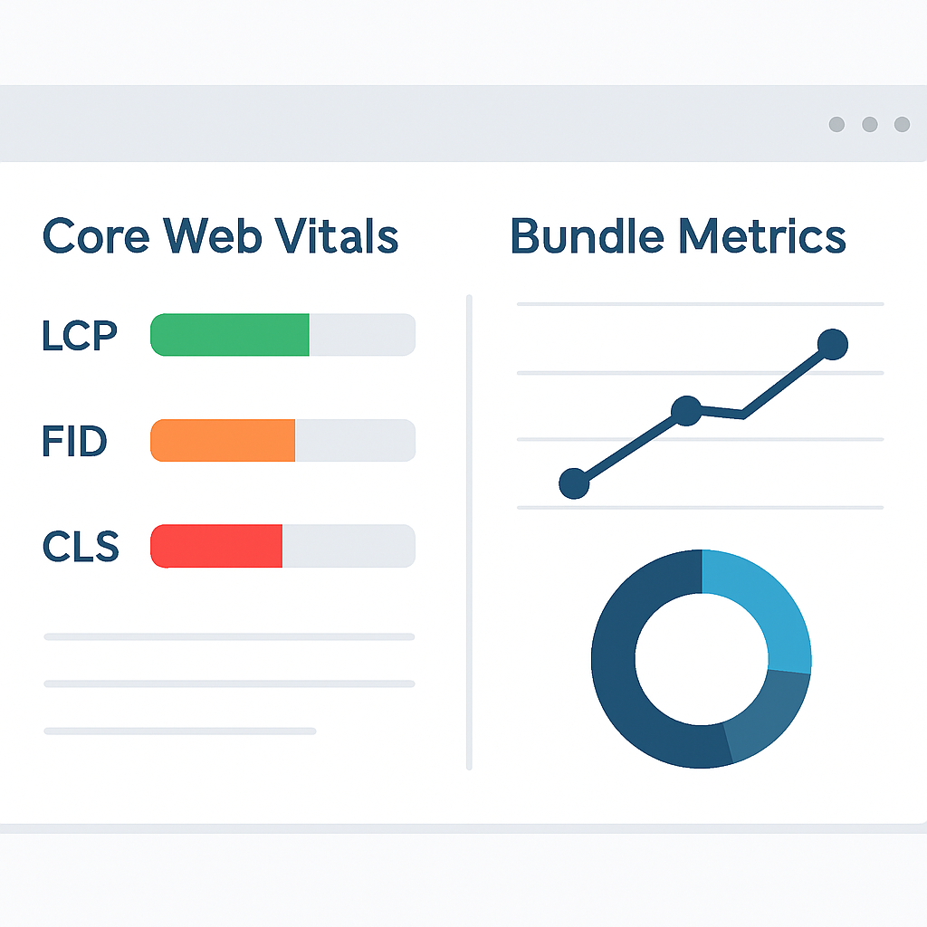 Performance monitoring dashboard with Core Web Vitals metrics