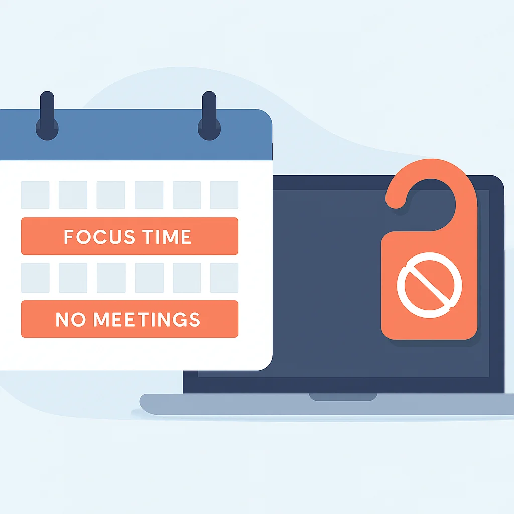Developer setting work boundaries on calendar and laptop