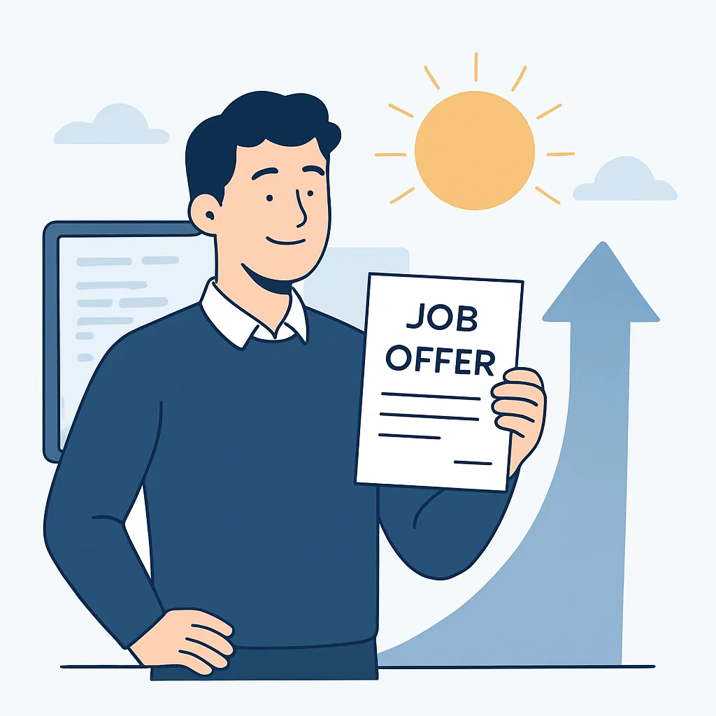 Confident developer with successful job offer