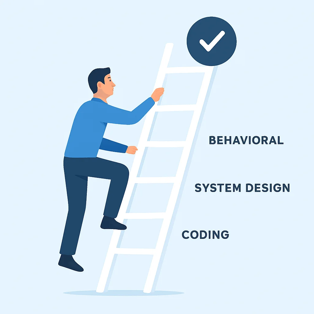 Developer career path with interview stages