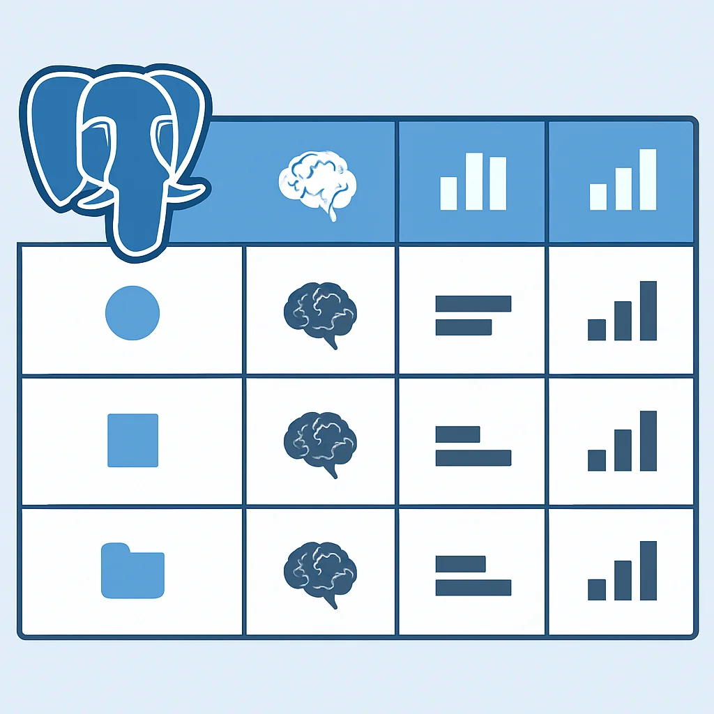 PostgreSQL index types comparison table