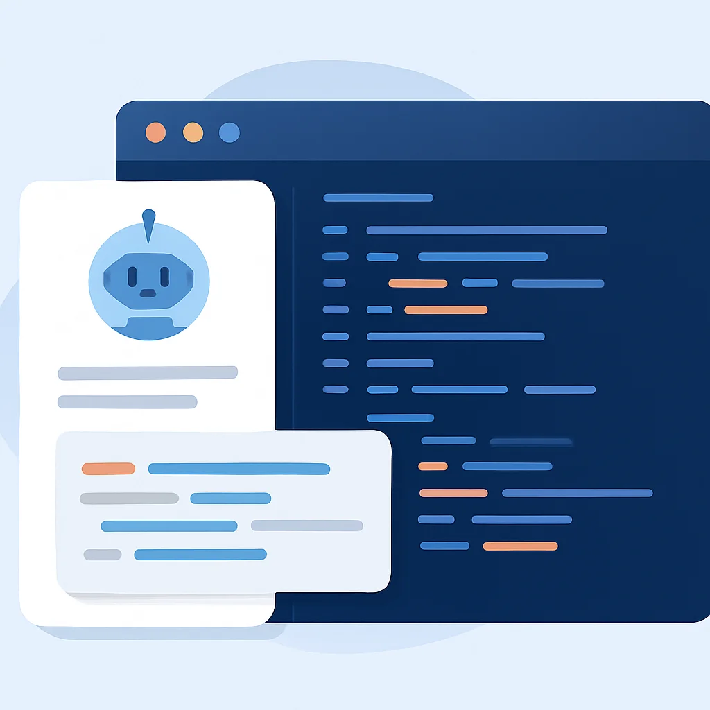 AI assistant helping a developer with code suggestions in an IDE