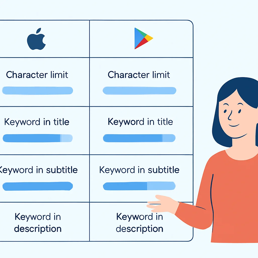 Apple App Store vs. Google Play ASO ranking factors comparison