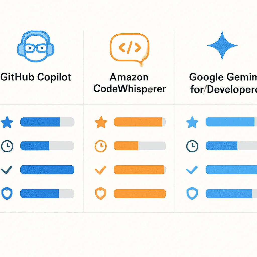 Comparison infographic of AI developer assistants