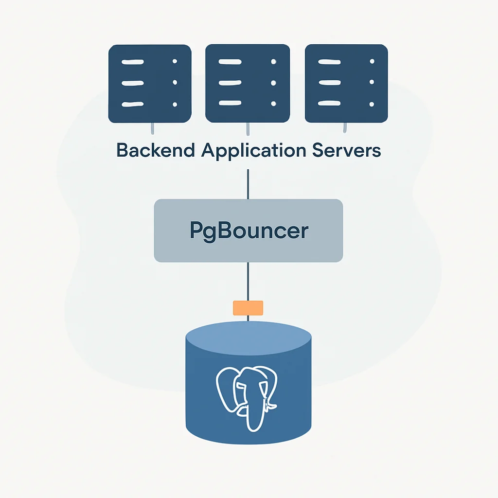 Backend architecture with PgBouncer connection pooling
