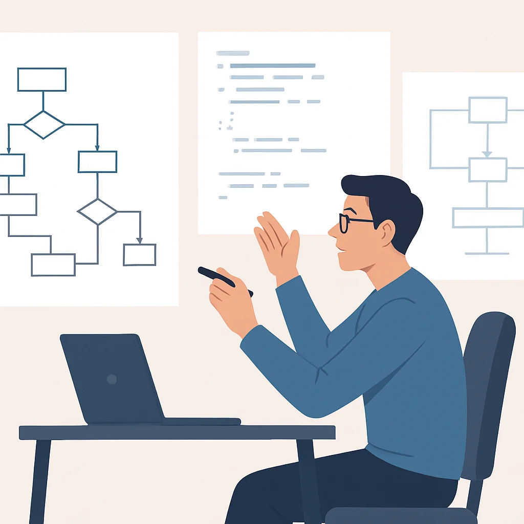 Developer practicing tech interview skills