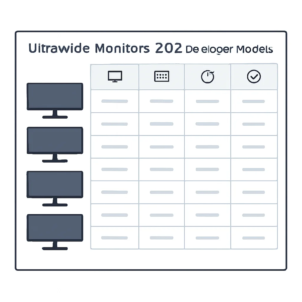 Ultrawide monitor spec comparison table