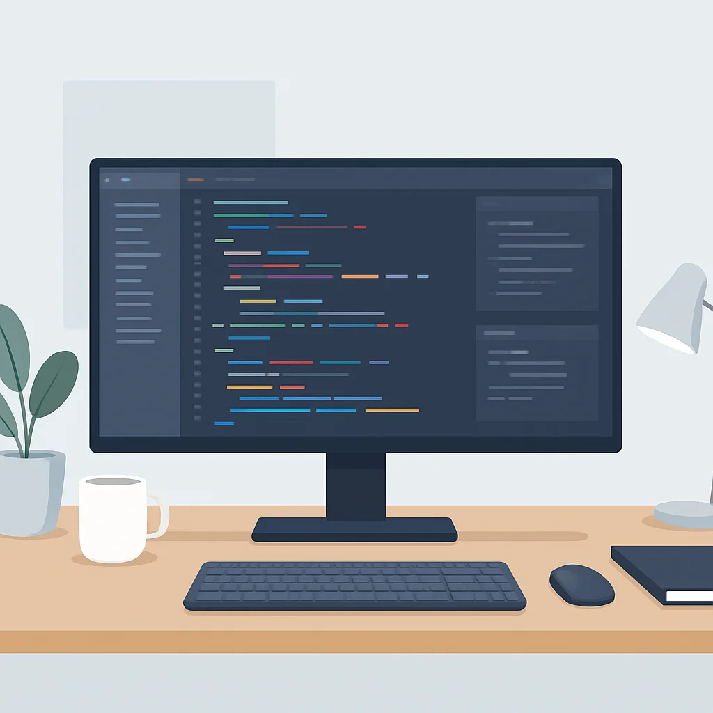 Modern developer workstation with ultrawide monitor