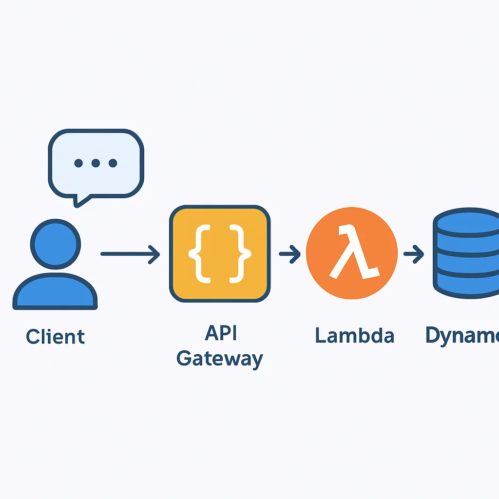 Serverless API architecture with AWS Lambda, API Gateway, and DynamoDB