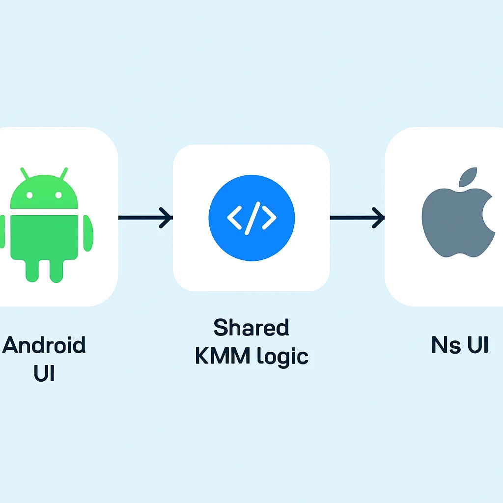 KMM shared logic call flow for Android and iOS UIs