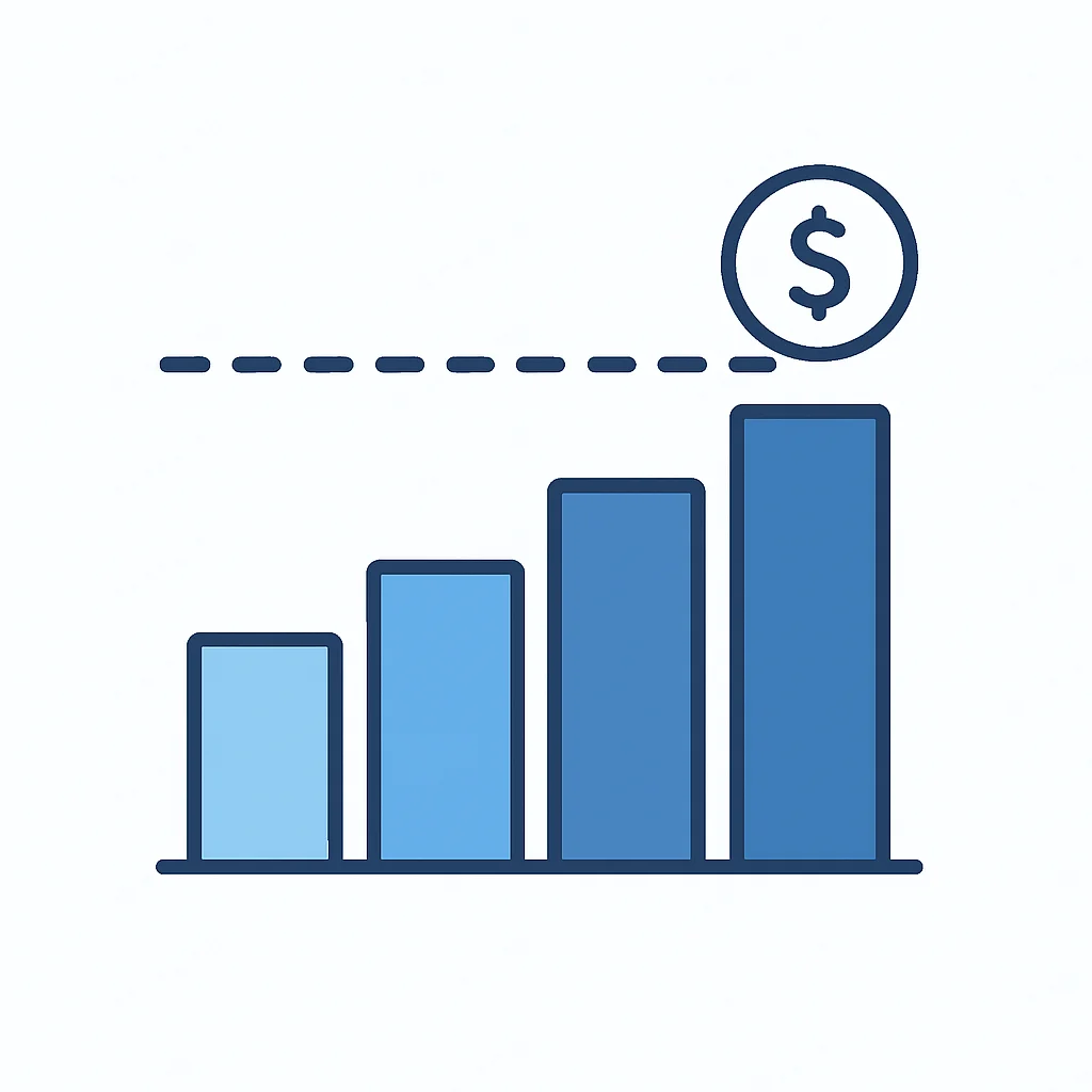 Emergency fund growth tracker chart