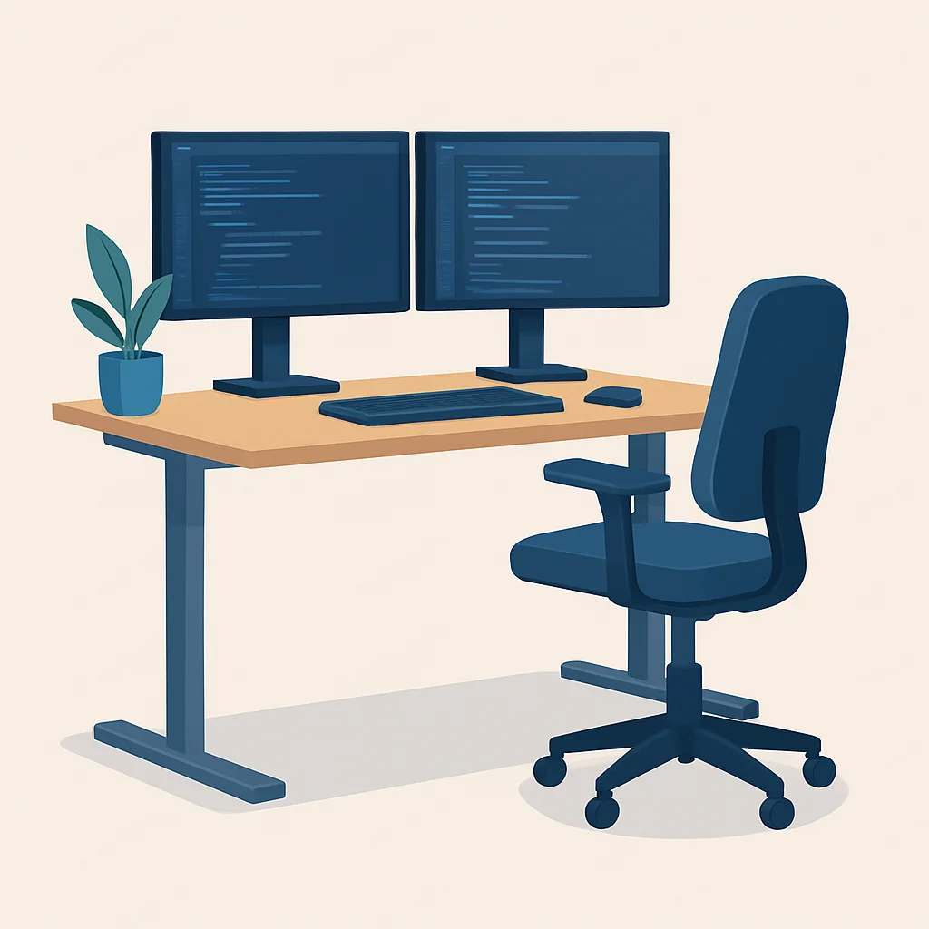 Ideal ergonomic developer workspace setup