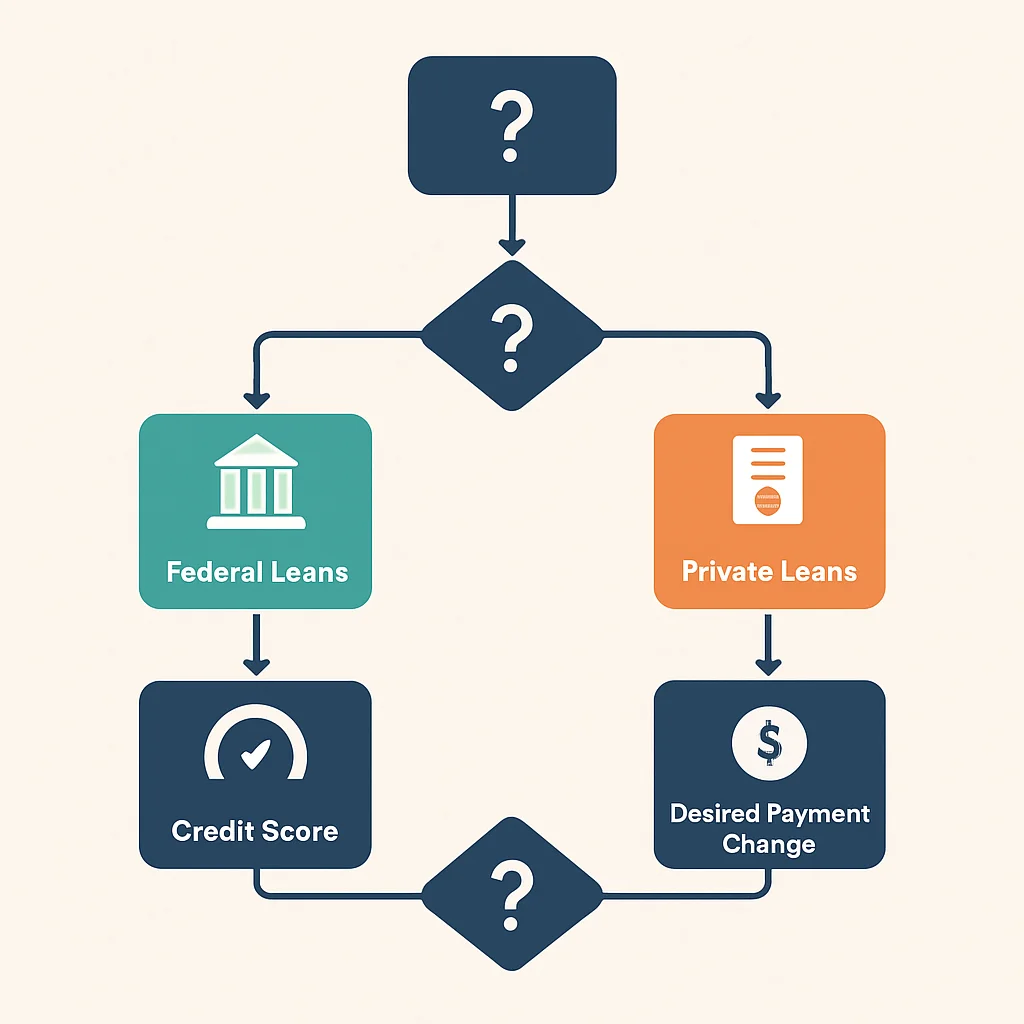 Student loan refinancing decision flowchart