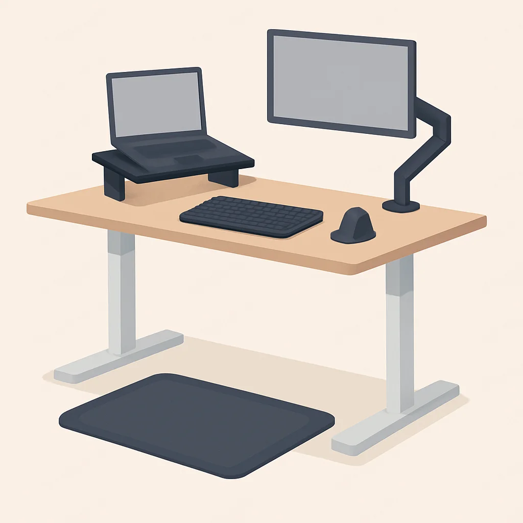 Advanced ergonomic standing desk setup