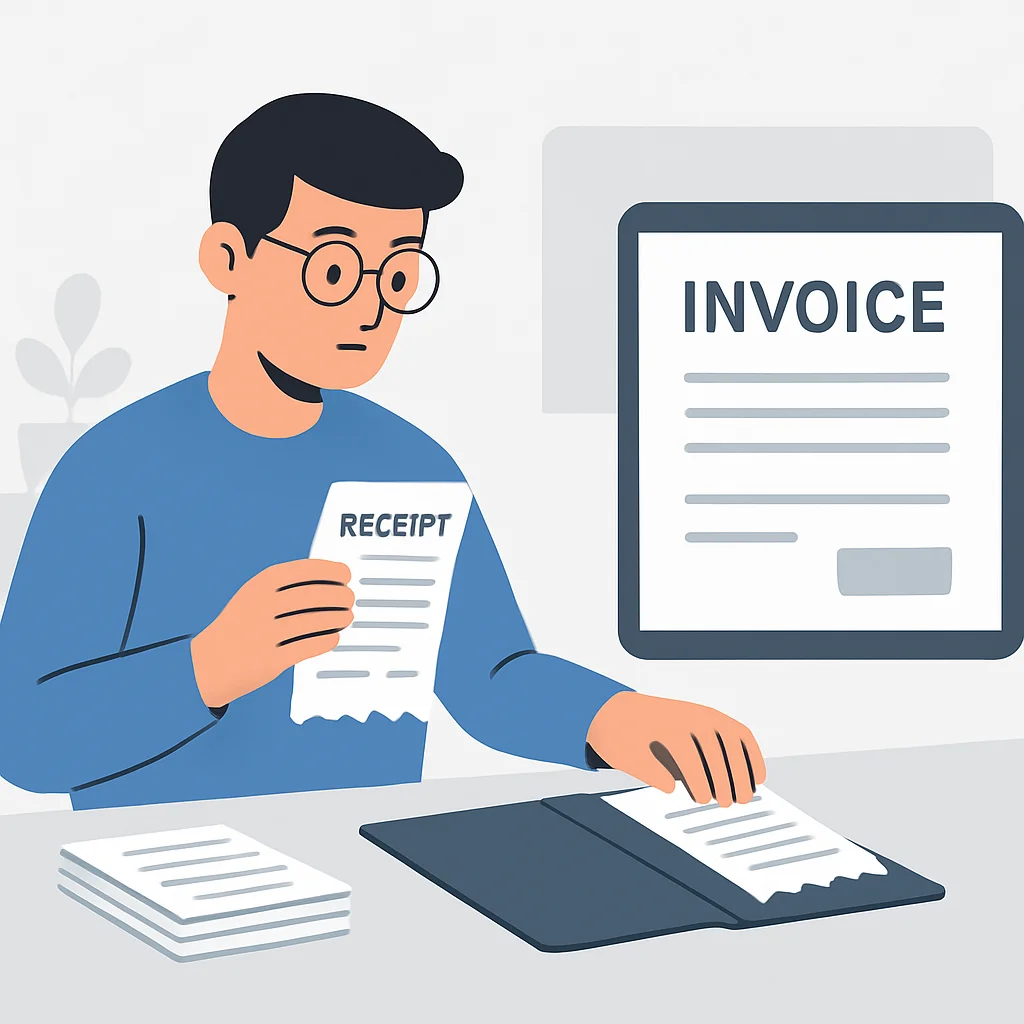 Digital and physical receipt organization for tax purposes