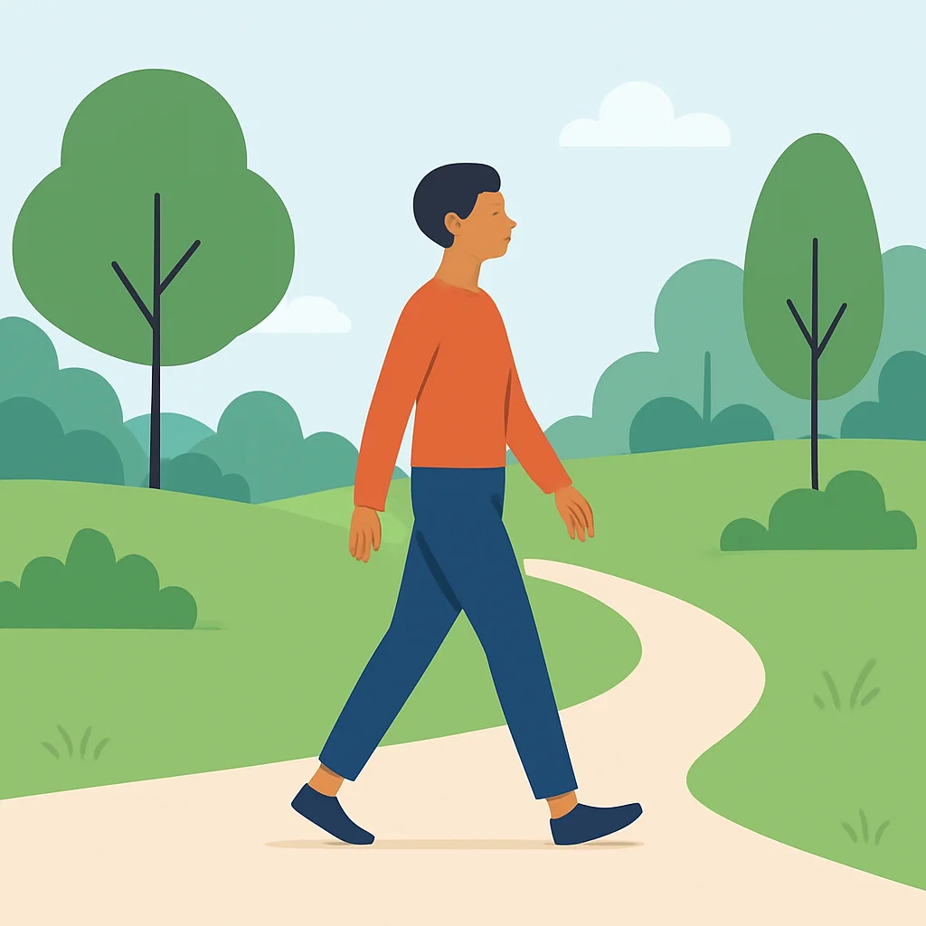 Mindful walking in nature for digital detox