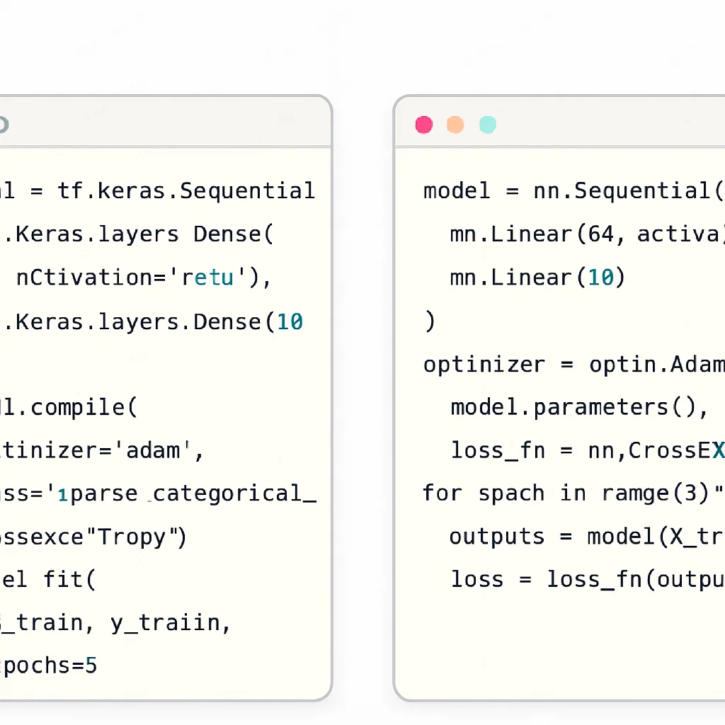 TensorFlow vs PyTorch code comparison