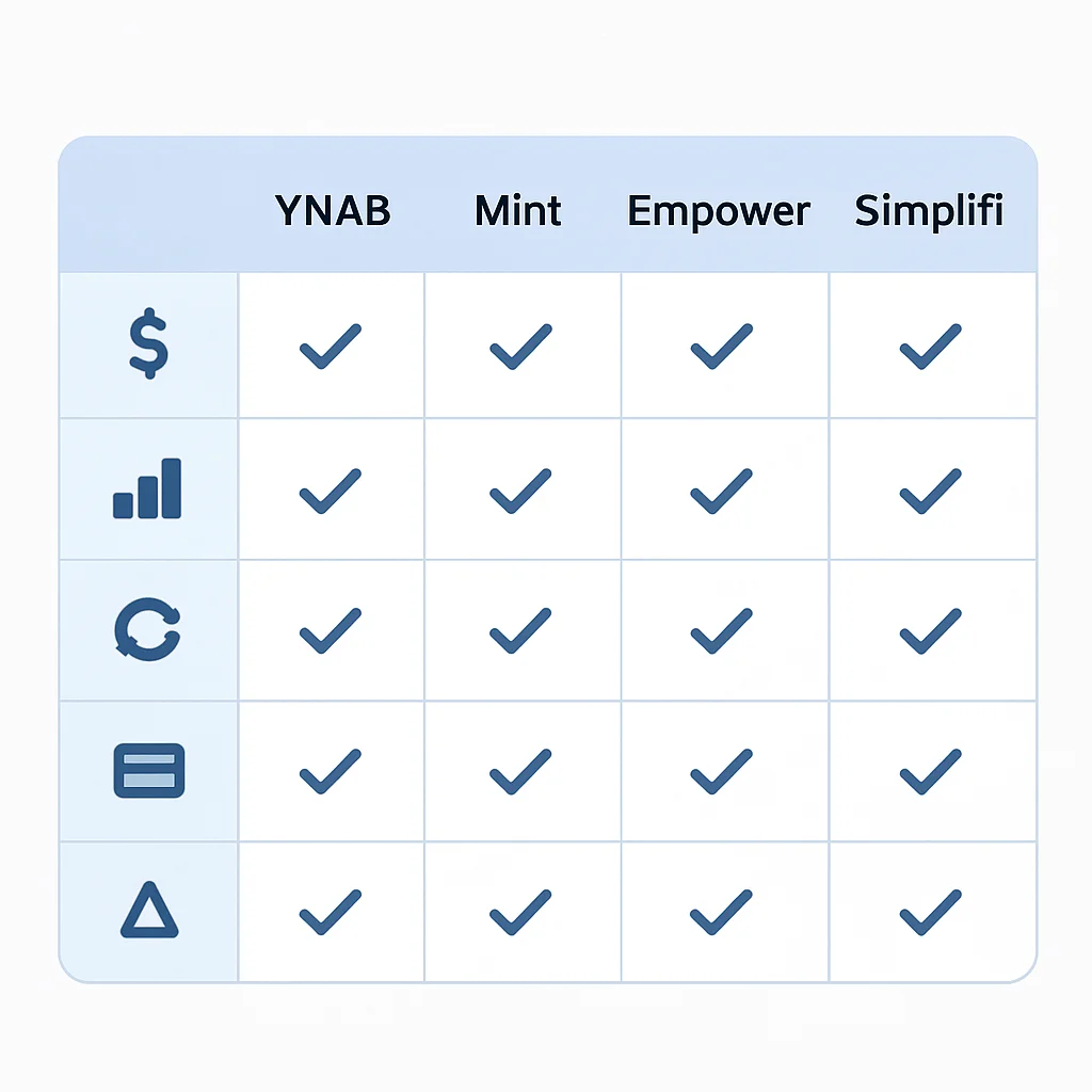 Comparison of budgeting apps for developers