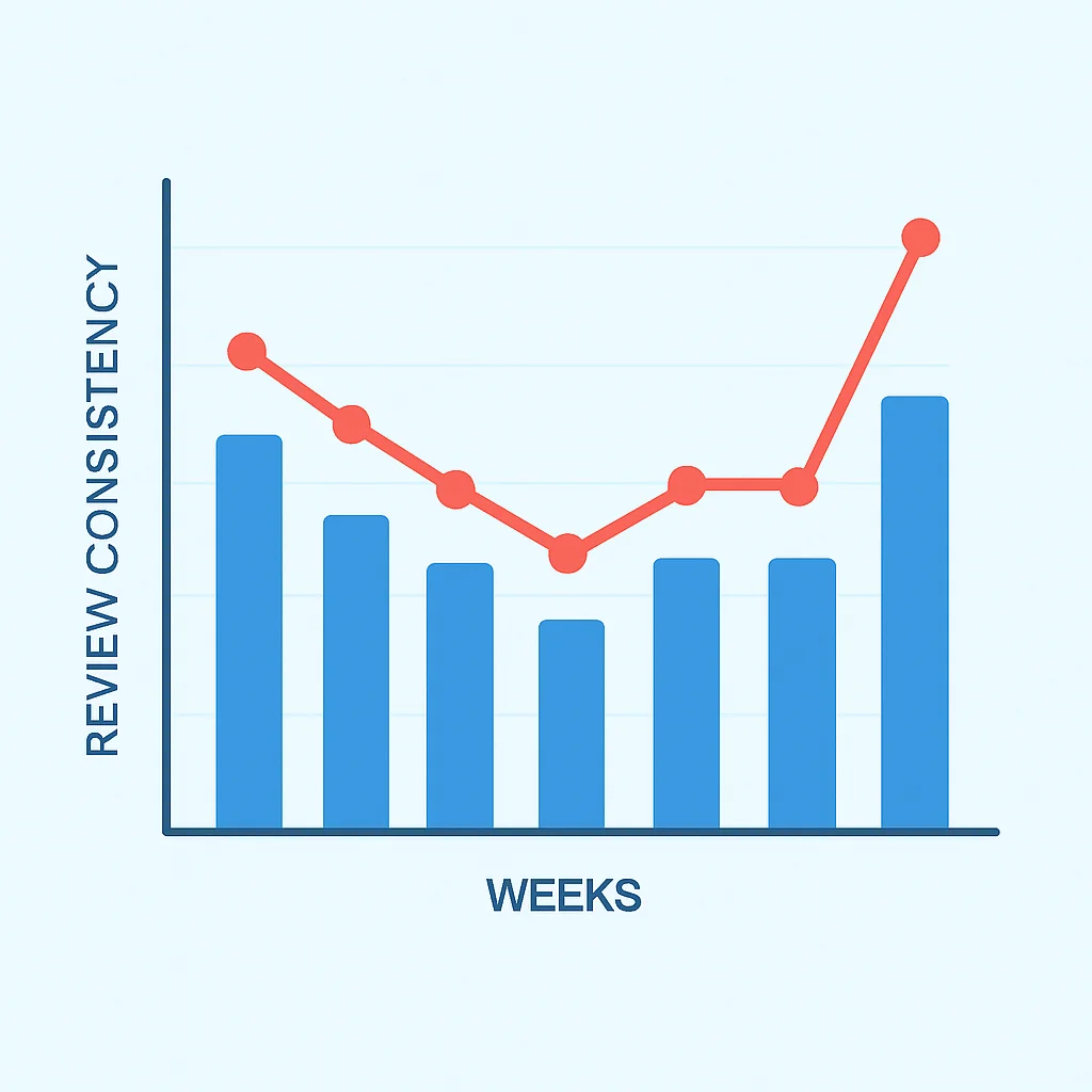 Review consistency chart with decline