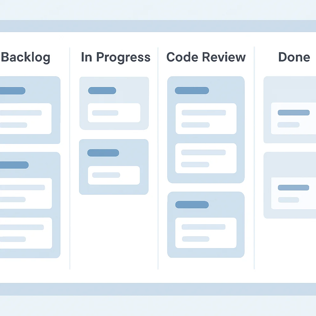 Trello Kanban board for development tasks