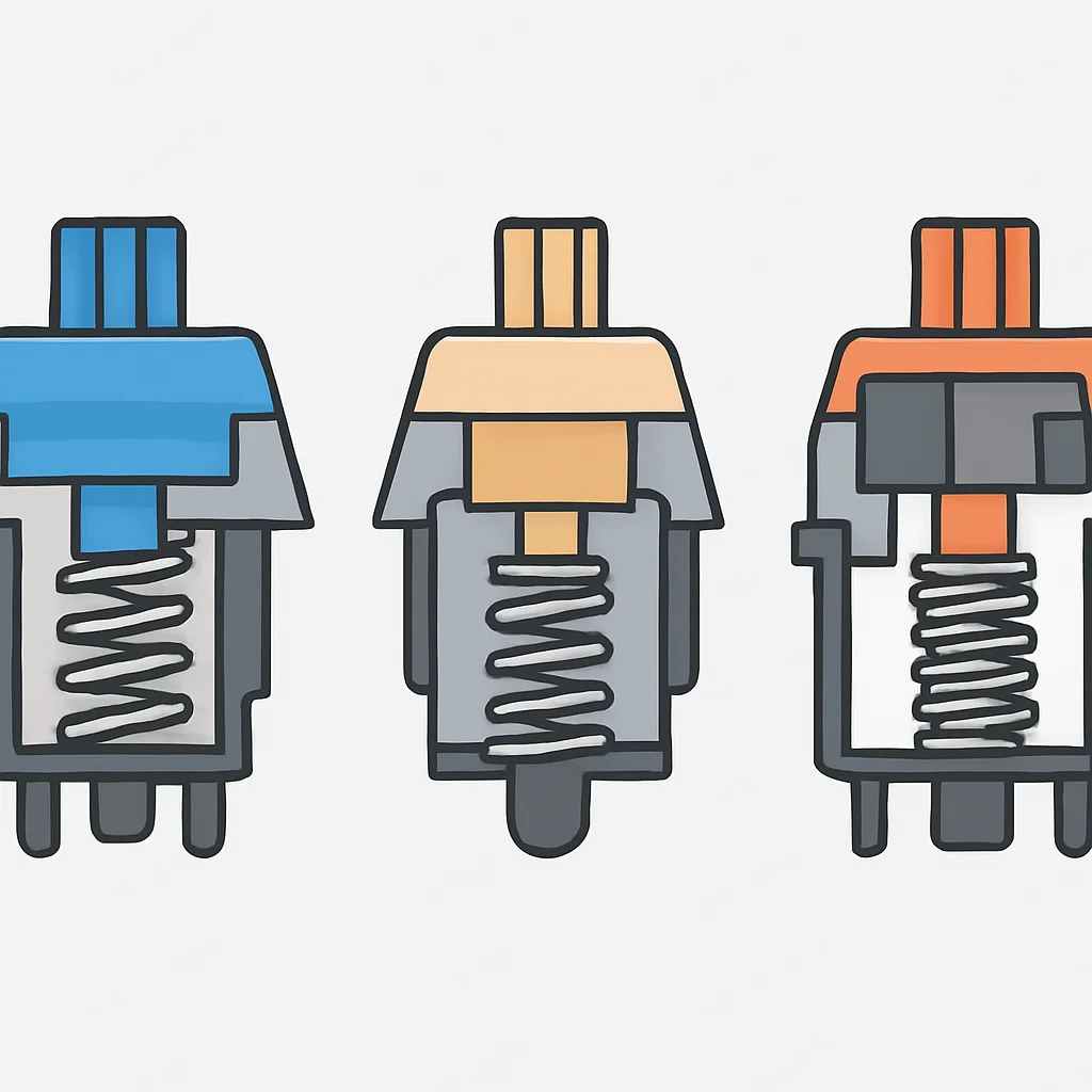 Mechanical keyboard switch types diagram