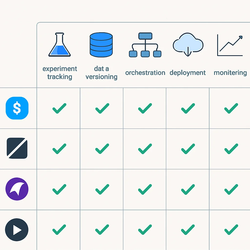 MLOps tool comparison matrix