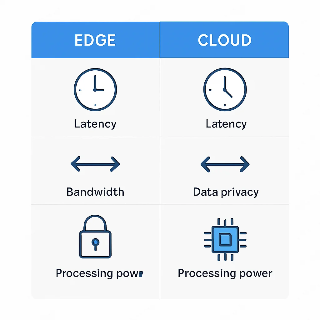 Edge vs Cloud comparison chart