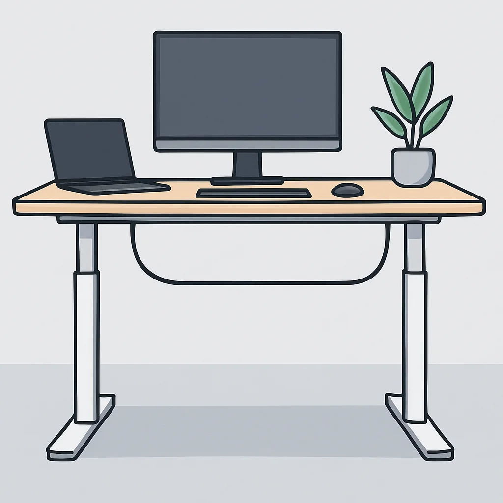 Standing desk with cable management system