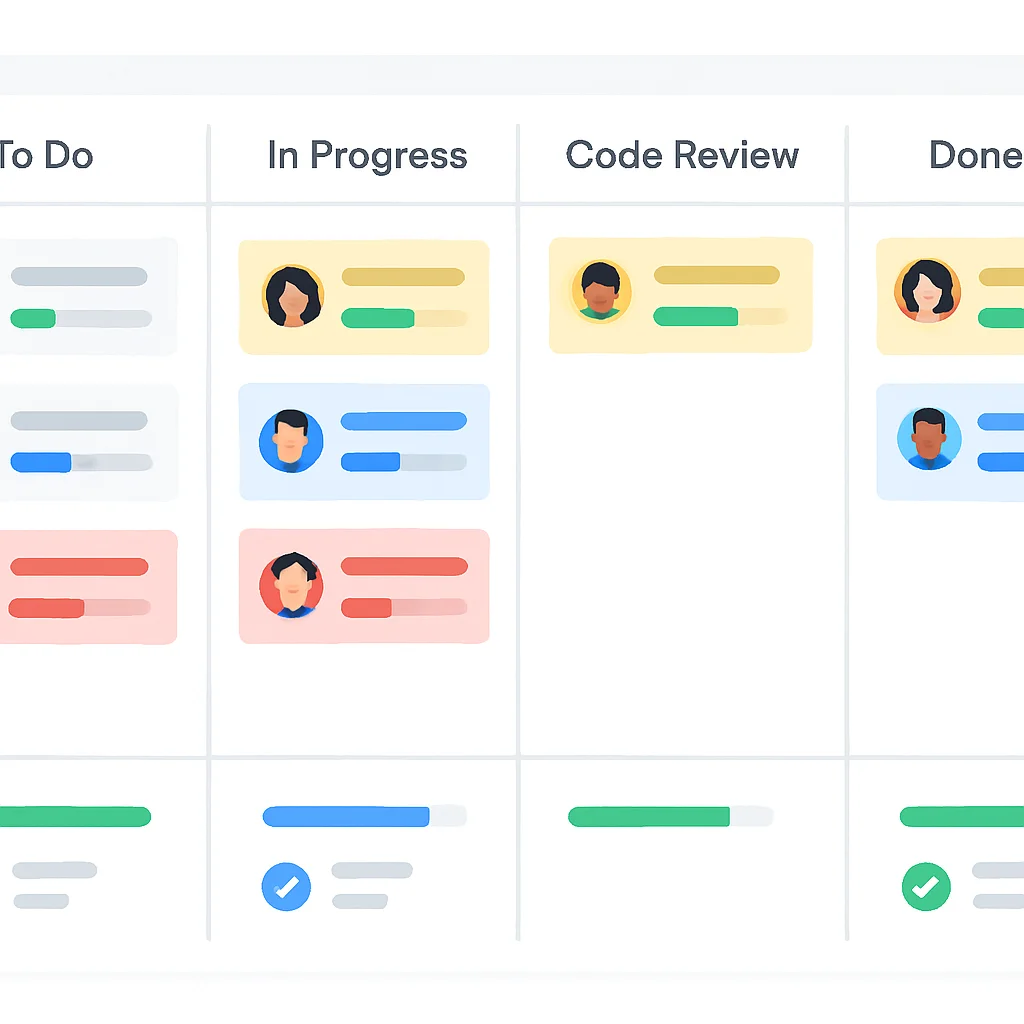 Jira Scrum board with tasks and progress