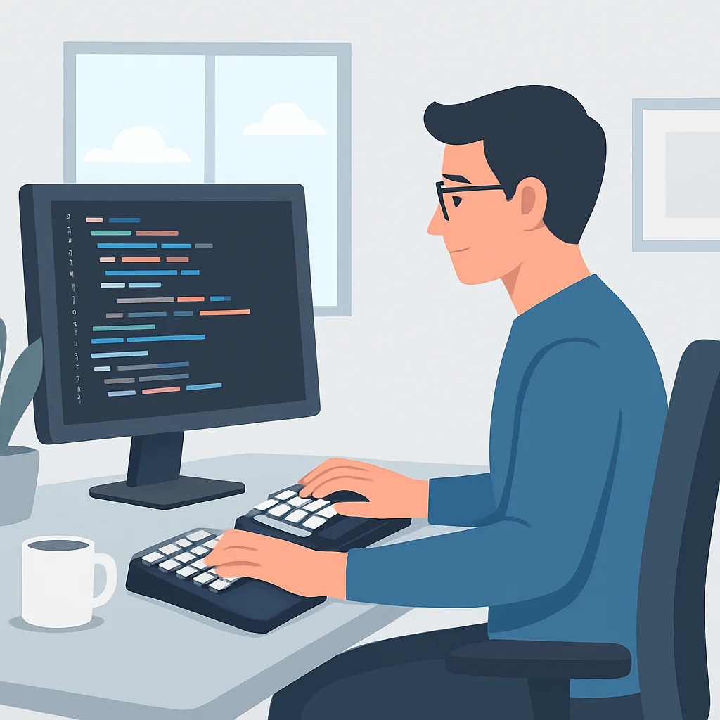 Split ergonomic mechanical keyboard for coding