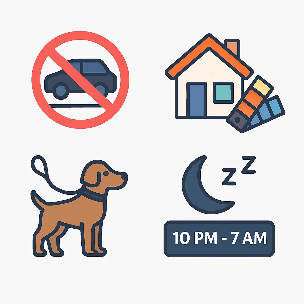 Visual representation of common HOA regulations