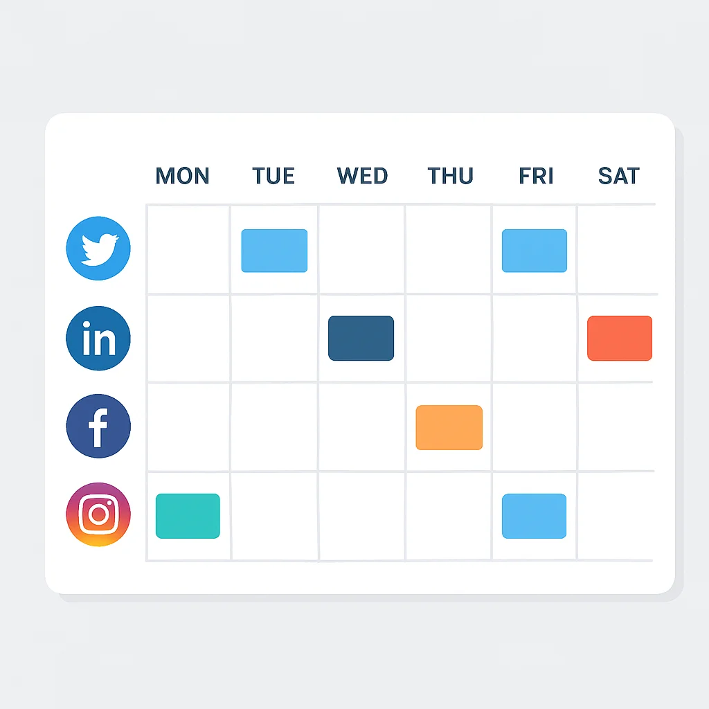 Developer Social Media Content Calendar