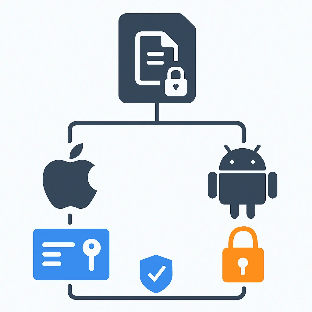 Mobile secure data storage flowchart