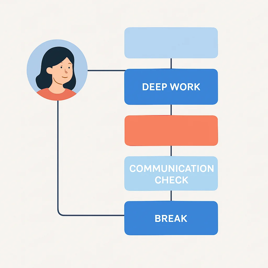 Sarah's optimized daily schedule for a frontend developer
