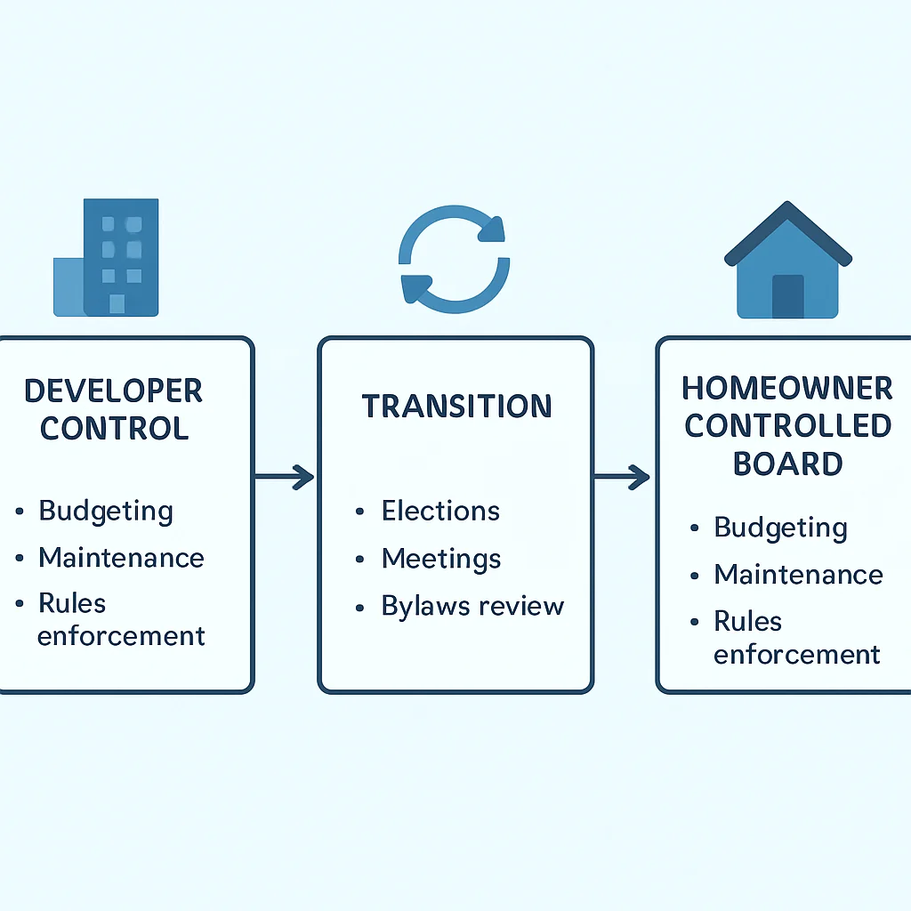 Developer HOA transition process flowchart