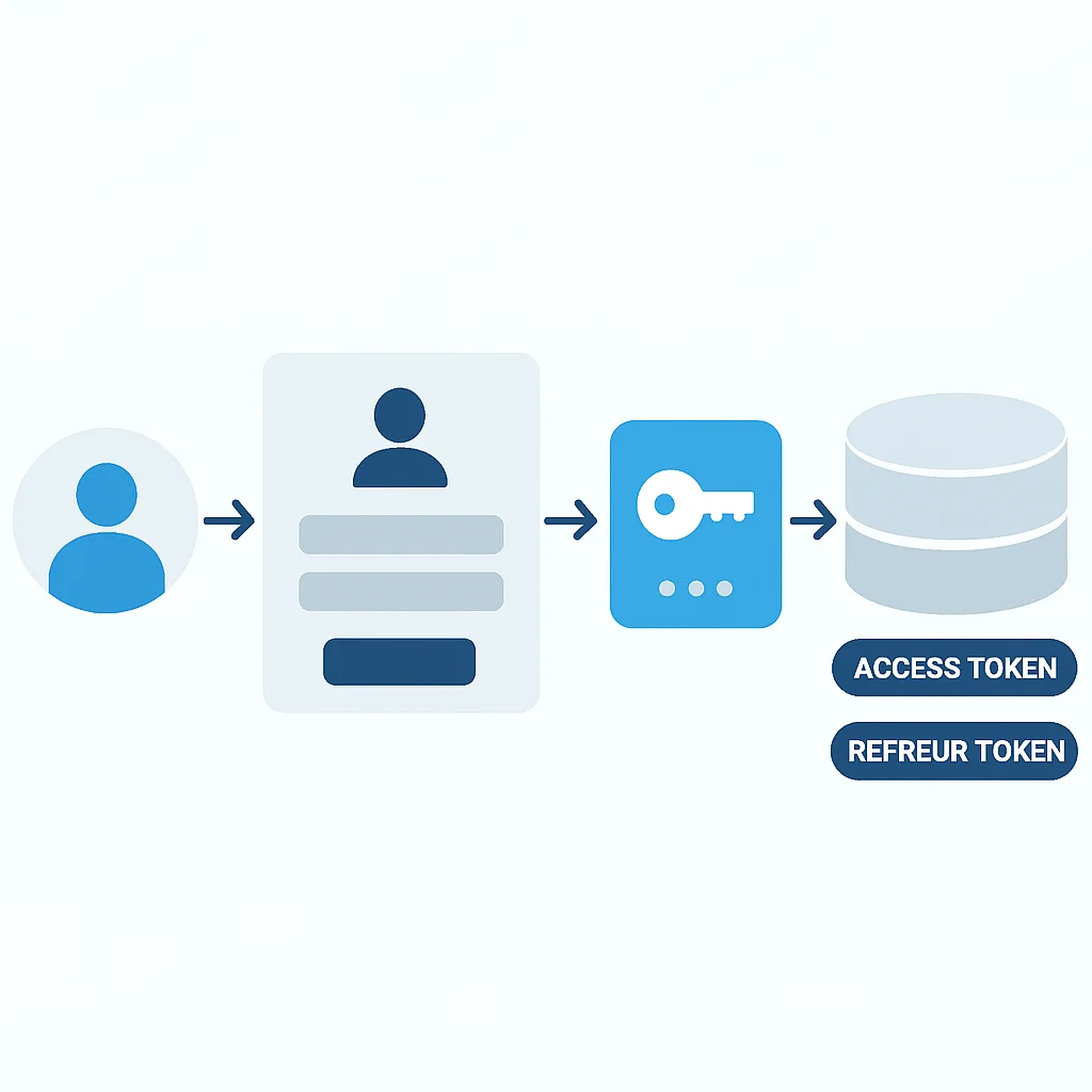 User authentication flow with JWT token generation
