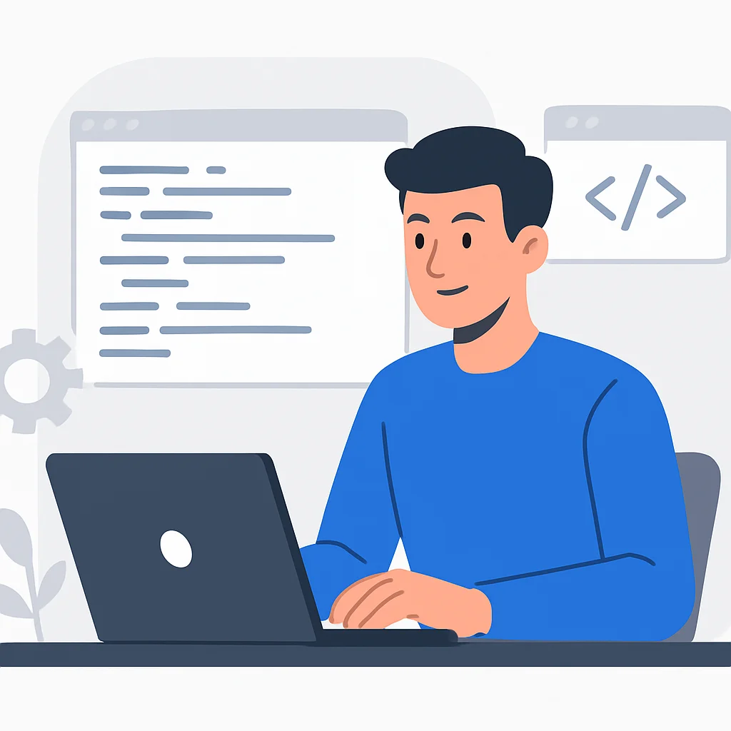 Confident developer at work