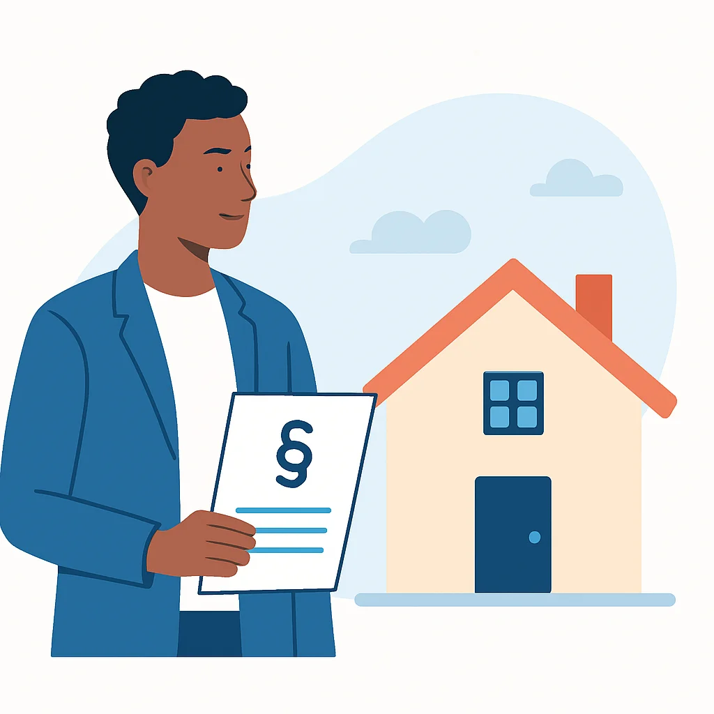 Confident tenant with legal documents
