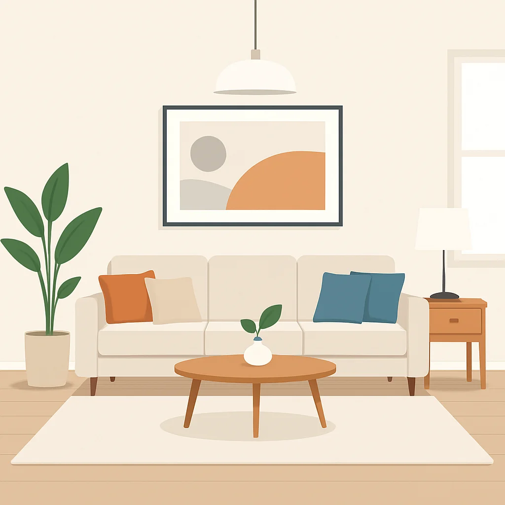 High-quality image of a beautifully staged living room