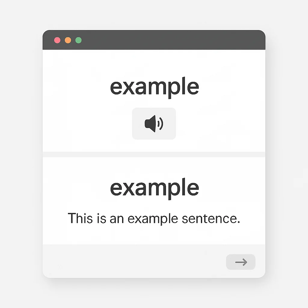 Anki flashcard example for language learning