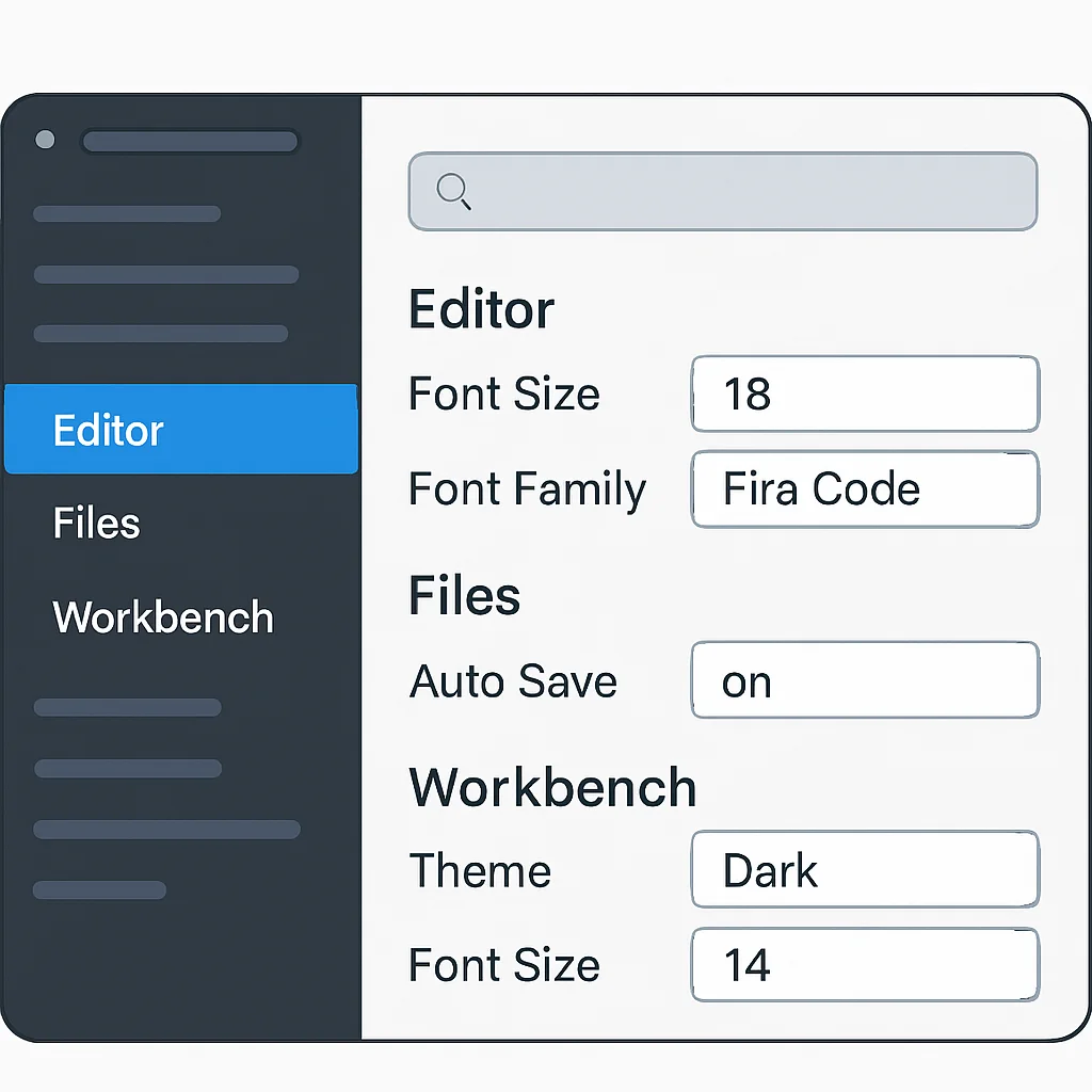 VS Code settings user interface screenshot