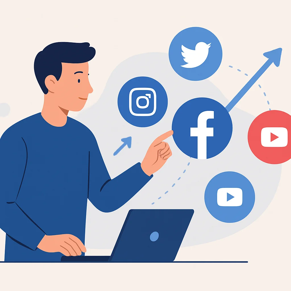 Developer Social Media Growth Illustration