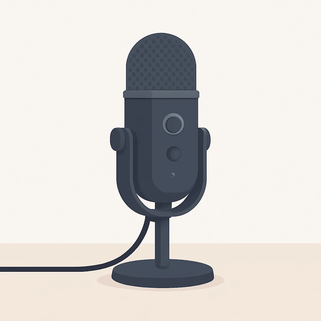 Desktop USB microphone with integrated stand