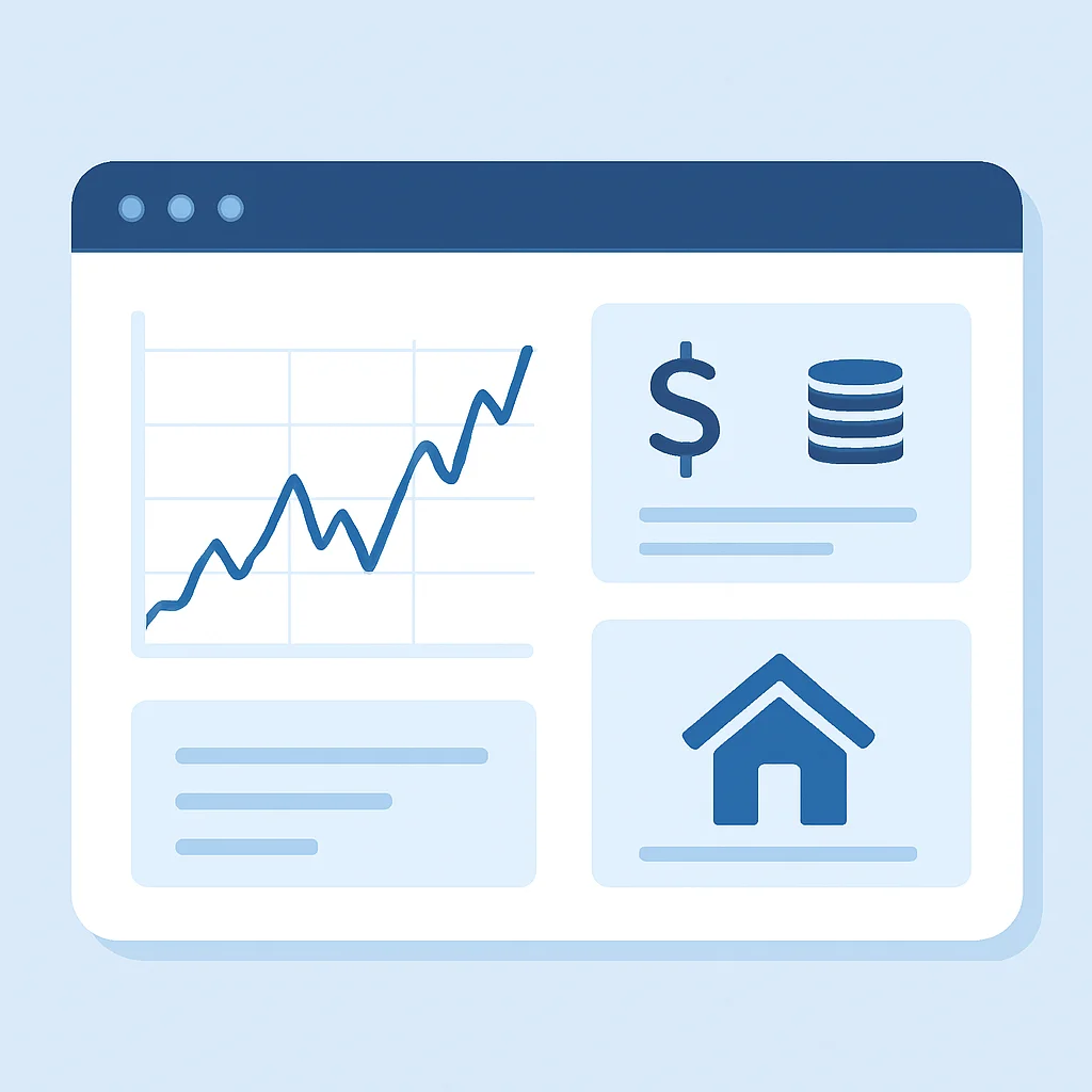 Investment portfolio dashboard for passive income