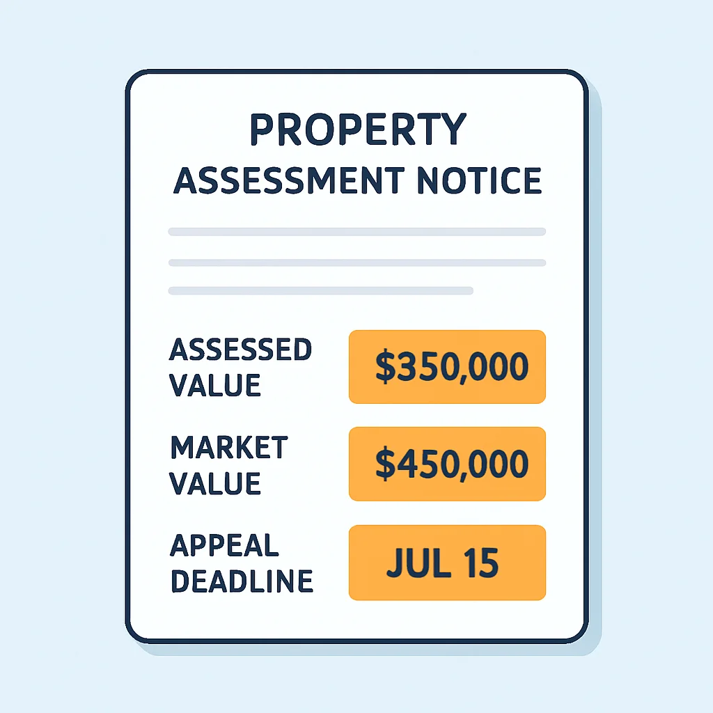 Sample property assessment notice for 2026